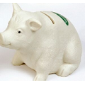 Ceramic Look Vinyl Realistic Pig Bank